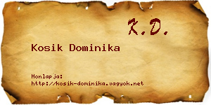 Kosik Dominika névjegykártya